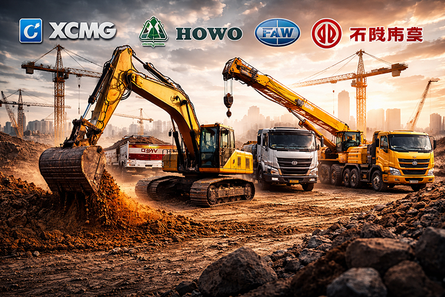 Heavy construction machinery and excavators